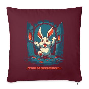 Échappons aux donjons infernaux, lapin - Housse de coussin décorative 45 x 45 cm - bordeaux - Devant