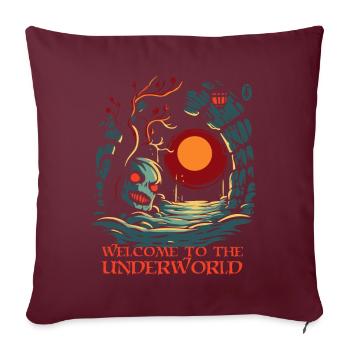 Bienvenue aux Enfers - Housse de coussin décorative 45 x 45 cm - bordeaux - Devant