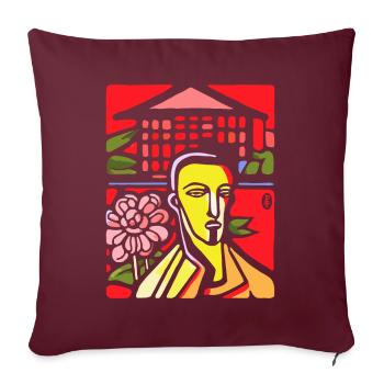 Mec d’art abstrait insatisfait - Housse de coussin décorative 45 x 45 cm - bordeaux - Devant