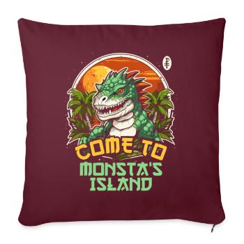 Venez voir Iguana Rex Monsta Island Monster - Housse de coussin décorative 45 x 45 cm - bordeaux - Devant