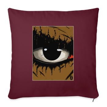 Das allsehende Auge einer Frau - Sofakissenbezug 45 x 45 cm - Burgunderrot - Vorne