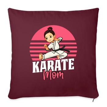 Maman karaté - Housse de coussin décorative 45 x 45 cm - bordeaux - Devant