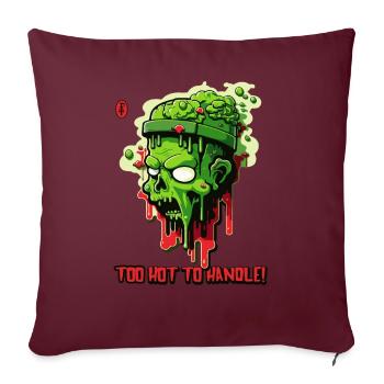 Trop chaud à gérer : un zombie en train de fondre - Housse de coussin décorative 45 x 45 cm - bordeaux - Devant
