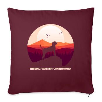 Treeing Walker Coonhound - Housse de coussin décorative 45 x 45 cm - bordeaux - Devant