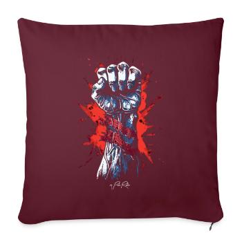 Poing de la liberté, lève le poing de la liberté - Housse de coussin décorative 45 x 45 cm - bordeaux - Devant