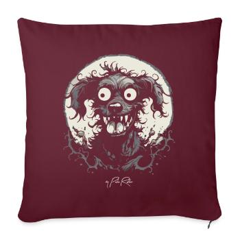 Horror Hund aus der Hölle - Sofakissenbezug 45 x 45 cm - Burgunderrot - Vorne