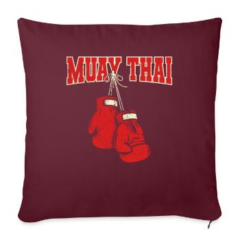 Muay Thaï - Housse de coussin décorative 45 x 45 cm - bordeaux - Devant