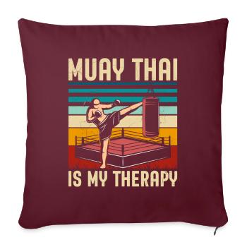 Le Muay Thai est ma thérapie - Housse de coussin décorative 45 x 45 cm - bordeaux - Devant
