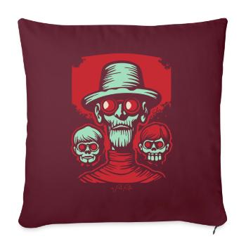 Horror Strippen Zieher: Der Zombie-Meister - Sofakissenbezug 45 x 45 cm - Burgunderrot - Vorne