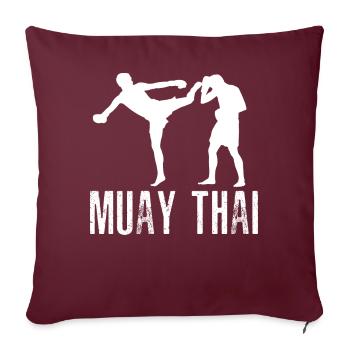 Muay Thaï - Housse de coussin décorative 45 x 45 cm - bordeaux - Devant