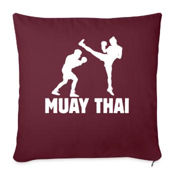 Muay Thaï - Housse de coussin décorative 45 x 45 cm - bordeaux - Devant