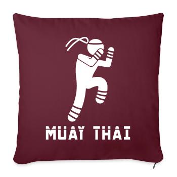 Muay Thaï - Housse de coussin décorative 45 x 45 cm - bordeaux - Devant