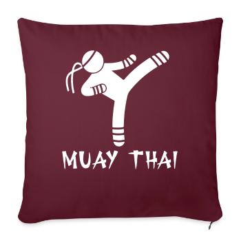 Muay Thaï - Housse de coussin décorative 45 x 45 cm - bordeaux - Devant