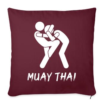 Muay Thaï - Housse de coussin décorative 45 x 45 cm - bordeaux - Devant