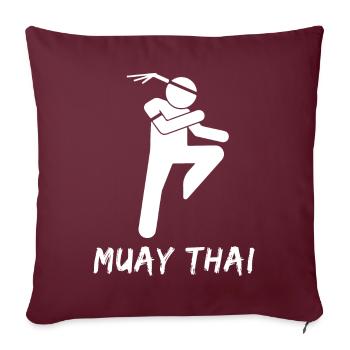 Muay Thaï - Housse de coussin décorative 45 x 45 cm - bordeaux - Devant