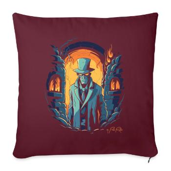 Le Détective : Film Noir Édition Donjon - Housse de coussin décorative 45 x 45 cm - bordeaux - Devant