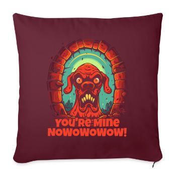 Tu es à moi maintenant, mignon chien en colère - Housse de coussin décorative 45 x 45 cm - bordeaux - Devant