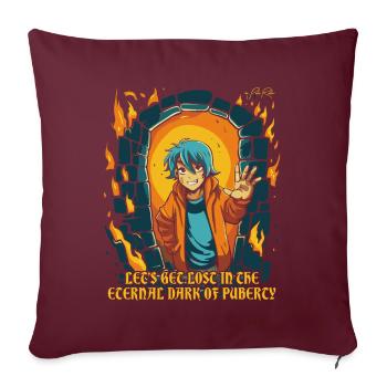 Dungeon Boy et l’éternelle noirceur de la puberté - Housse de coussin décorative 45 x 45 cm - bordeaux - Devant