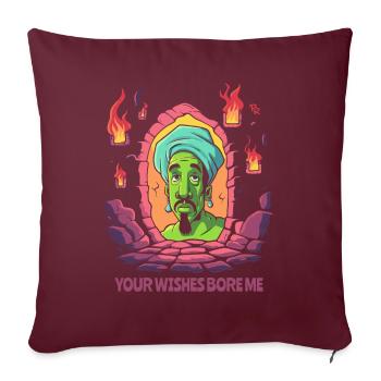 Le génie qui s’ennuie dans le donjon - Housse de coussin décorative 45 x 45 cm - bordeaux - Devant