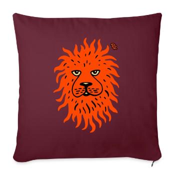 Un lion rouge comme le soleil - Housse de coussin décorative 45 x 45 cm - bordeaux - Devant