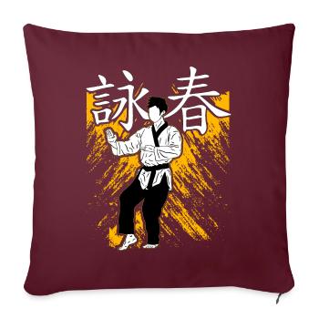 Wing Chun - Housse de coussin décorative 45 x 45 cm - bordeaux - Devant