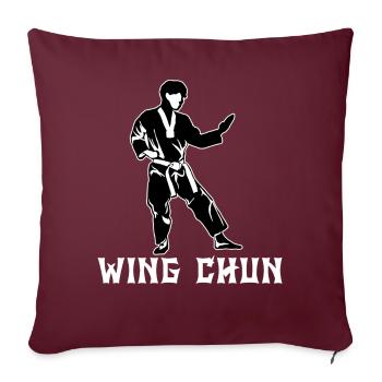 Wing Chun - Housse de coussin décorative 45 x 45 cm - bordeaux - Devant