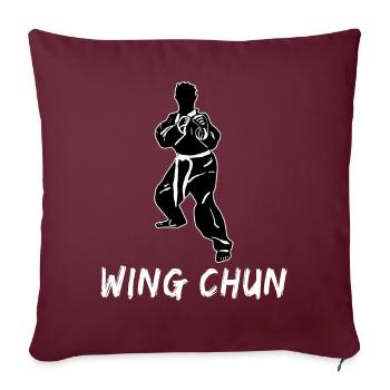 Wing Chun - Housse de coussin décorative 45 x 45 cm - bordeaux - Devant