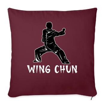 Wing Chun - Housse de coussin décorative 45 x 45 cm - bordeaux - Devant