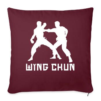 Wing Chun - Housse de coussin décorative 45 x 45 cm - bordeaux - Devant