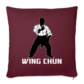 Wing Chun - Housse de coussin décorative 45 x 45 cm - bordeaux - Devant
