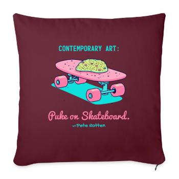 Street Art moderne : vomir sur le skateboard - Housse de coussin décorative 45 x 45 cm - bordeaux - Devant