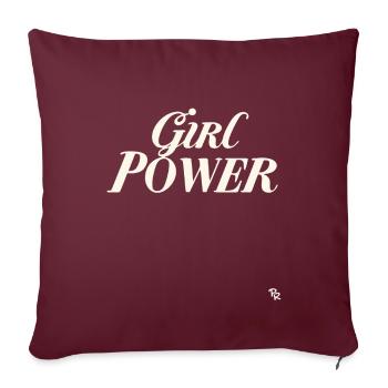Le pouvoir des filles - Housse de coussin décorative 45 x 45 cm - bordeaux - Devant