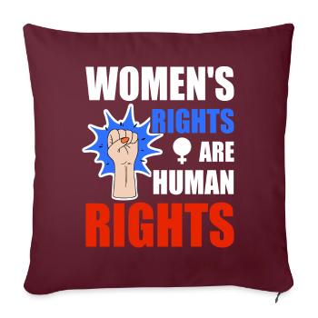 Les droits des femmes sont des droits humains - Housse de coussin décorative 45 x 45 cm - bordeaux - Devant