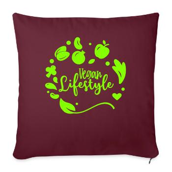 Vegan lifestyle Veganer Lebensstil Vegetarisch - Sofakissenbezug 45 x 45 cm - Burgunderrot - Vorne
