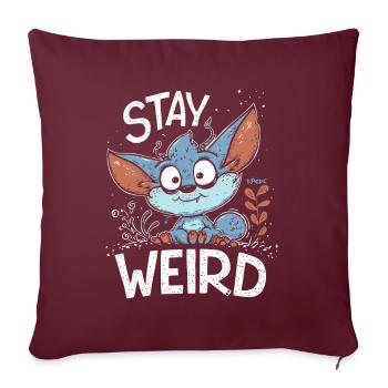 Petit lutin mignon : restez bizarre - Housse de coussin décorative 45 x 45 cm - bordeaux - Devant