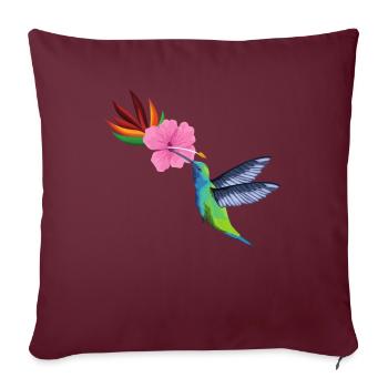 Graine de fleur de colibri - Housse de coussin décorative 45 x 45 cm - bordeaux - Devant