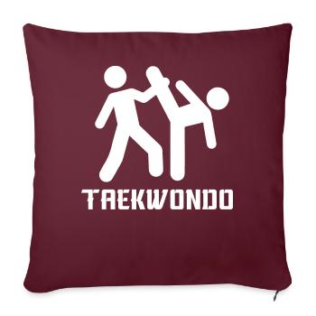 Taekwondo - Housse de coussin décorative 45 x 45 cm - bordeaux - Devant