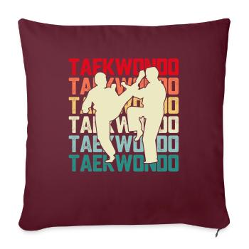 Taekwondo - Housse de coussin décorative 45 x 45 cm - bordeaux - Devant