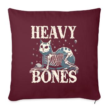 Chat à l’ossature lourde - Housse de coussin décorative 45 x 45 cm - bordeaux - Devant
