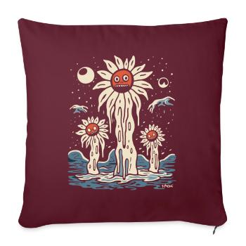 Tournesols nocturnes anxieux - Housse de coussin décorative 45 x 45 cm - bordeaux - Devant
