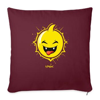 Citron Agrumes Coquine Méchant Visage - Housse de coussin décorative 45 x 45 cm - bordeaux - Devant