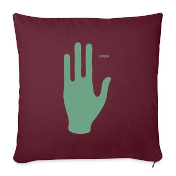 Nous venons en paix, main d’un extraterrestre - Housse de coussin décorative 45 x 45 cm - bordeaux - Devant