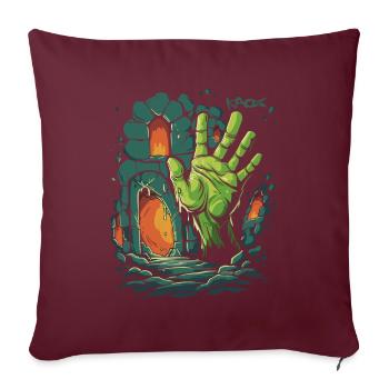 Die Verlies Zombie Hand - Sofakissenbezug 45 x 45 cm - Burgunderrot - Vorne