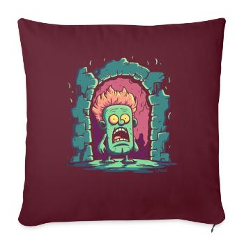 Petit Homme du Donjon - Housse de coussin décorative 45 x 45 cm - bordeaux - Devant