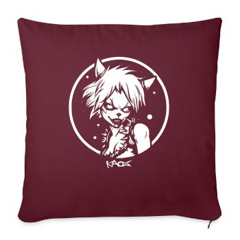 Eine Werwolf Dame: Horror Emblem - Sofakissenbezug 45 x 45 cm - Burgunderrot - Vorne