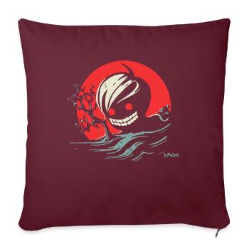 Creepy Horrible Kid pour les fans d’anime d’horreur - Housse de coussin décorative 45 x 45 cm - bordeaux - Devant