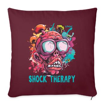 Thérapie de choc Crazy Guy Skull - Housse de coussin décorative 45 x 45 cm - bordeaux - Devant