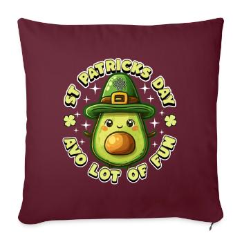 Happy Avocado: St. Patrick's Holiday Design - Sofa pillowcase 17,3'' x 17,3'' (45 x 45 cm) - burgundy - Front