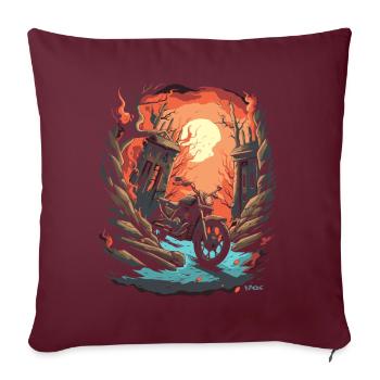 Moto motard de minuit - Housse de coussin décorative 45 x 45 cm - bordeaux - Devant