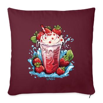 Lait glacé à la fraise - Housse de coussin décorative 45 x 45 cm - bordeaux - Devant
